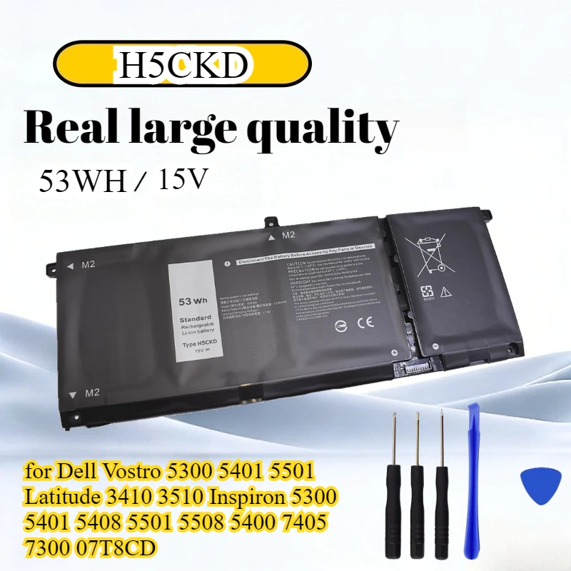 

H5CKD Аккумулятор для ноутбука Dell Vostro 5300 5401 5501 Latitude 3410 3510 Inspiron 5300 5401 5408 5501 5508 5400 7405 7300 07T8CD