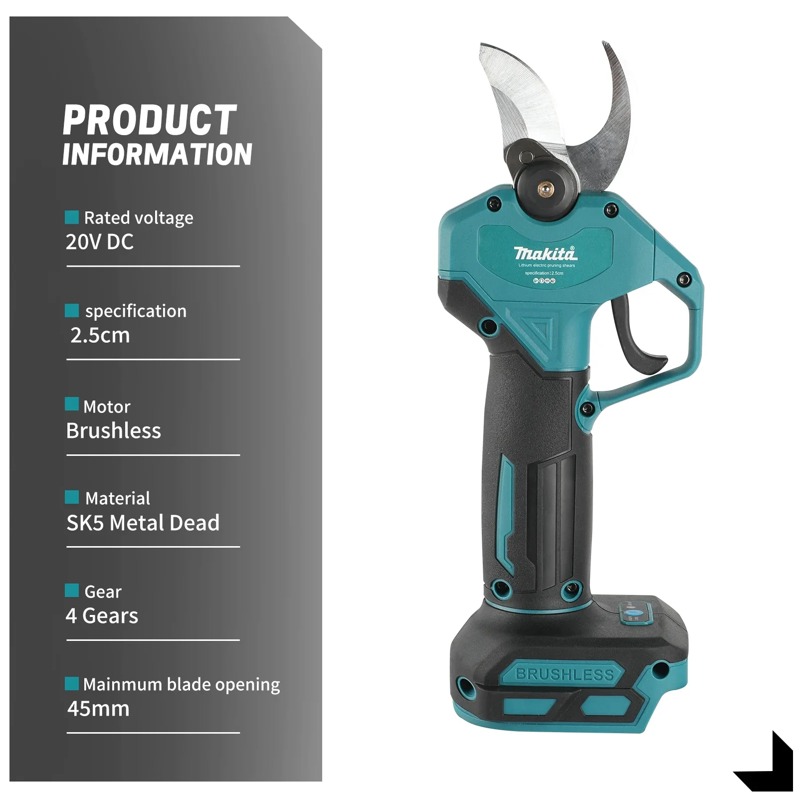 Tesouras de poda sem fio sem escova Makita 18V: a ferramenta ideal para aparar árvores frutíferas e galhos precisos e sem esforço no seu jardim