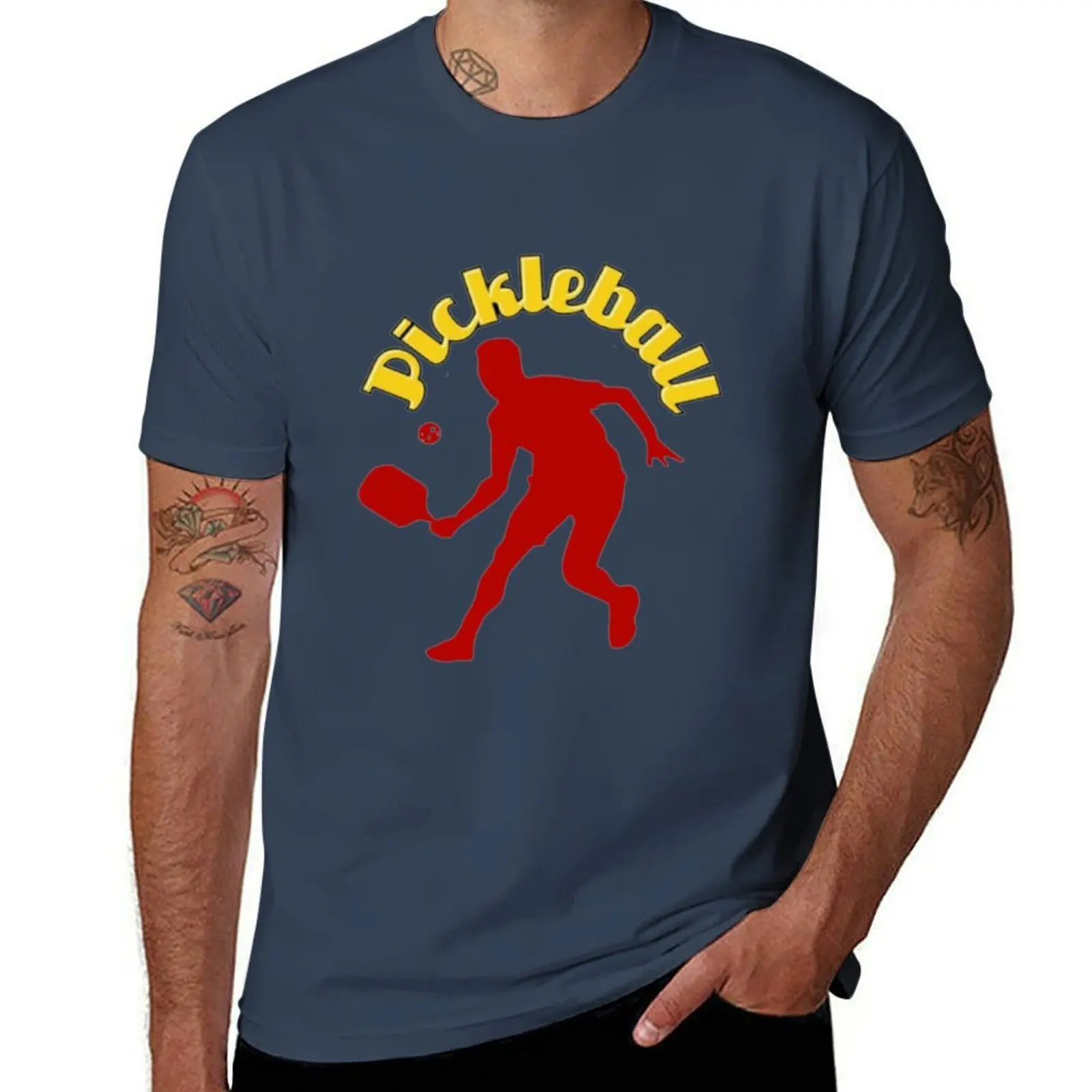

Cool Pickleball. Pickleball Player T-Shirt Comfortable Basic Crew Neck Tee