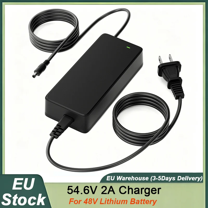 54,6V 2A Ladegerät für 48V Lithium-Akku E-Bike Kompatibel mit 48V Lectric XP 1.0/2.0/3.0, Lectric XPremium, DC 5,5-2,1mm Fahrrad-Akku-Ladegerät Netzteil