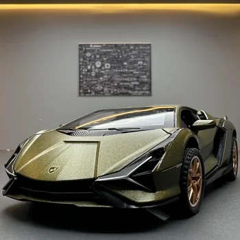 1:32 Lamborghini SIAN Auto Sportiva Simulazione Pressofuso In Lega di Metallo Modello di auto Suono Luce Tirare Indietro Collezione Giocattolo Per Bambini Regali F28