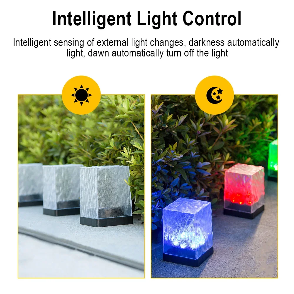 RGB LED المسارات الشمسية مصباح متعدد الألوان ضوء ذكي التحكم أضواء الاستشعار حفلة مصباح لتهيئة الجو لباحات الحديقة