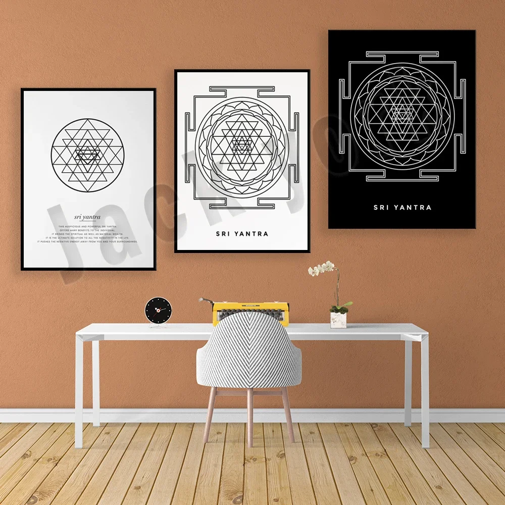 Sri Yantra Poster | Simple and sophisticated minimalist design for yoga and meditation decorative prints, sacred geometry print