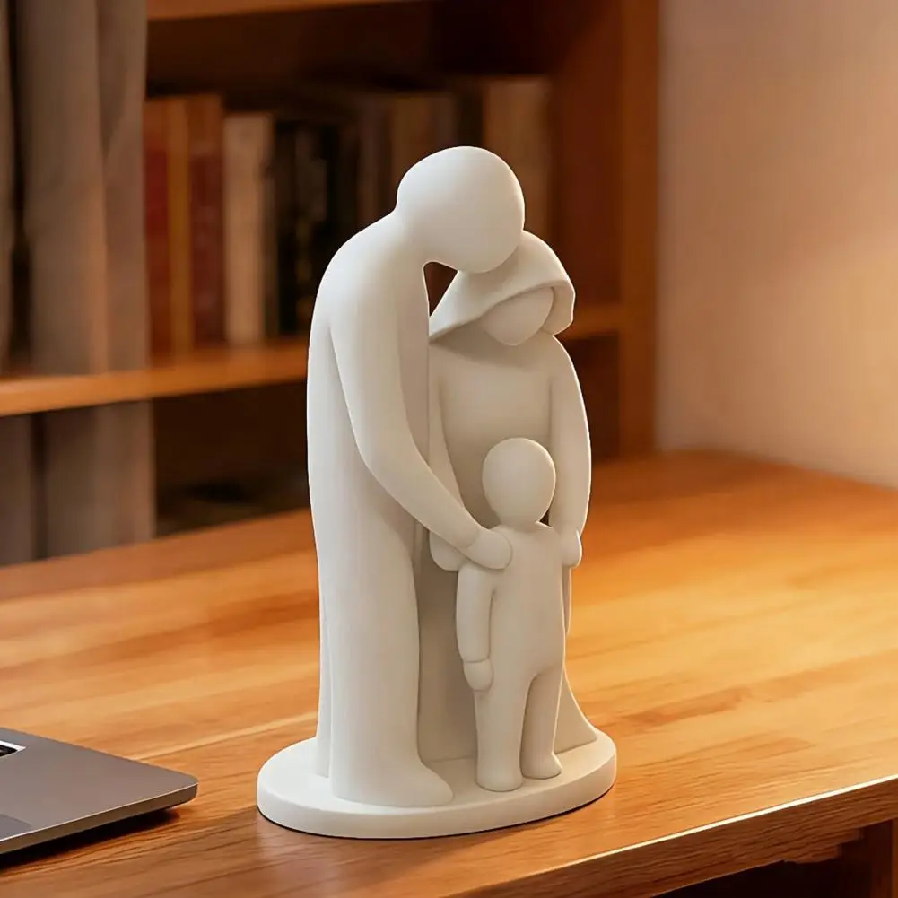 Statue Minimalist Abstract Family Figurine Set 3d Printed Parents Kids Sculpture Modern Home Decor for Room Shelf or Bedroom
