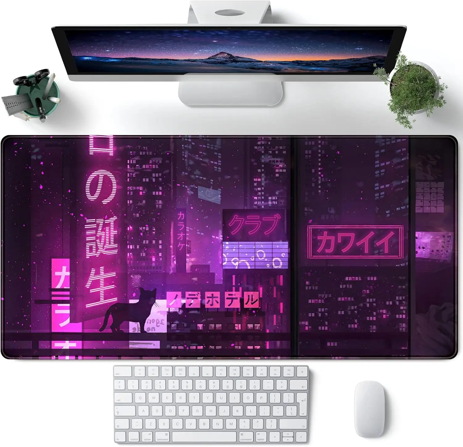 

Purple Gaming Mousepad Desk Mat XXL Extended Anime Cool Large Mouse Pad Keyboard Mouse Mat Desk Pad for Computer Laptop Gamers