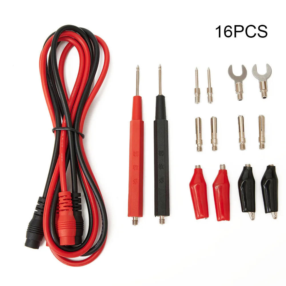 Kit Multimeter Test Leads Multifunction Replacement 16pcs Tool Digital Probes Voltage Meter Cable Copper Tin PVC