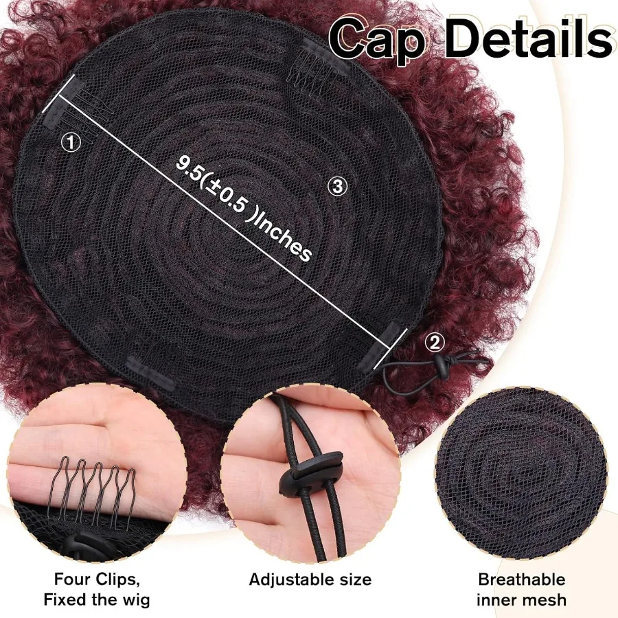 مشبك أفرو منتفخ على وصلة ذيل حصان صناعية للنساء ذوات البشرة السمراء، كعكة قصيرة غريبة للنساء والفتيات مثالية لكل منها