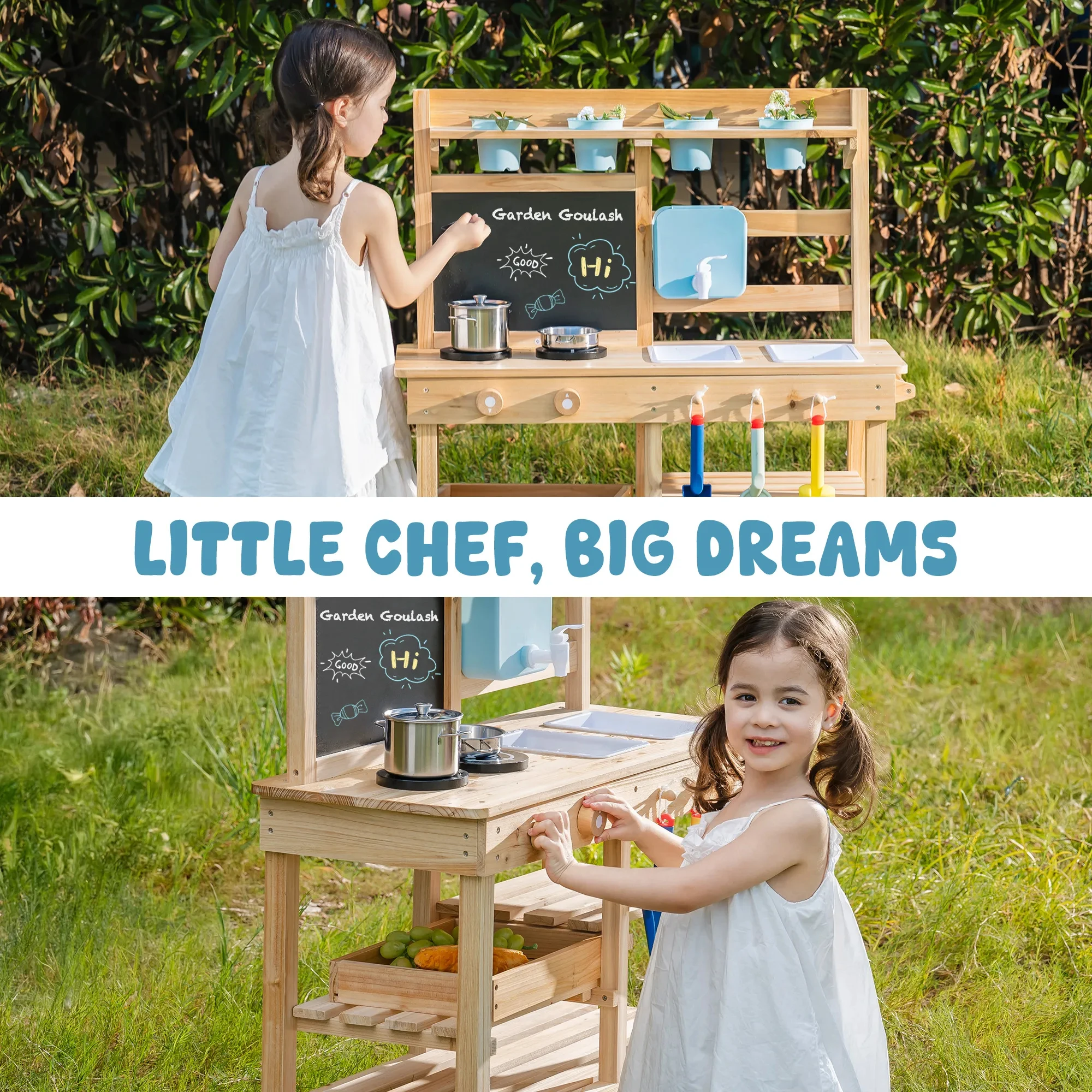 ROBUD Holz-Gartenküche für dra – Kids Outdoor Chalkboard Bewertung und Preis