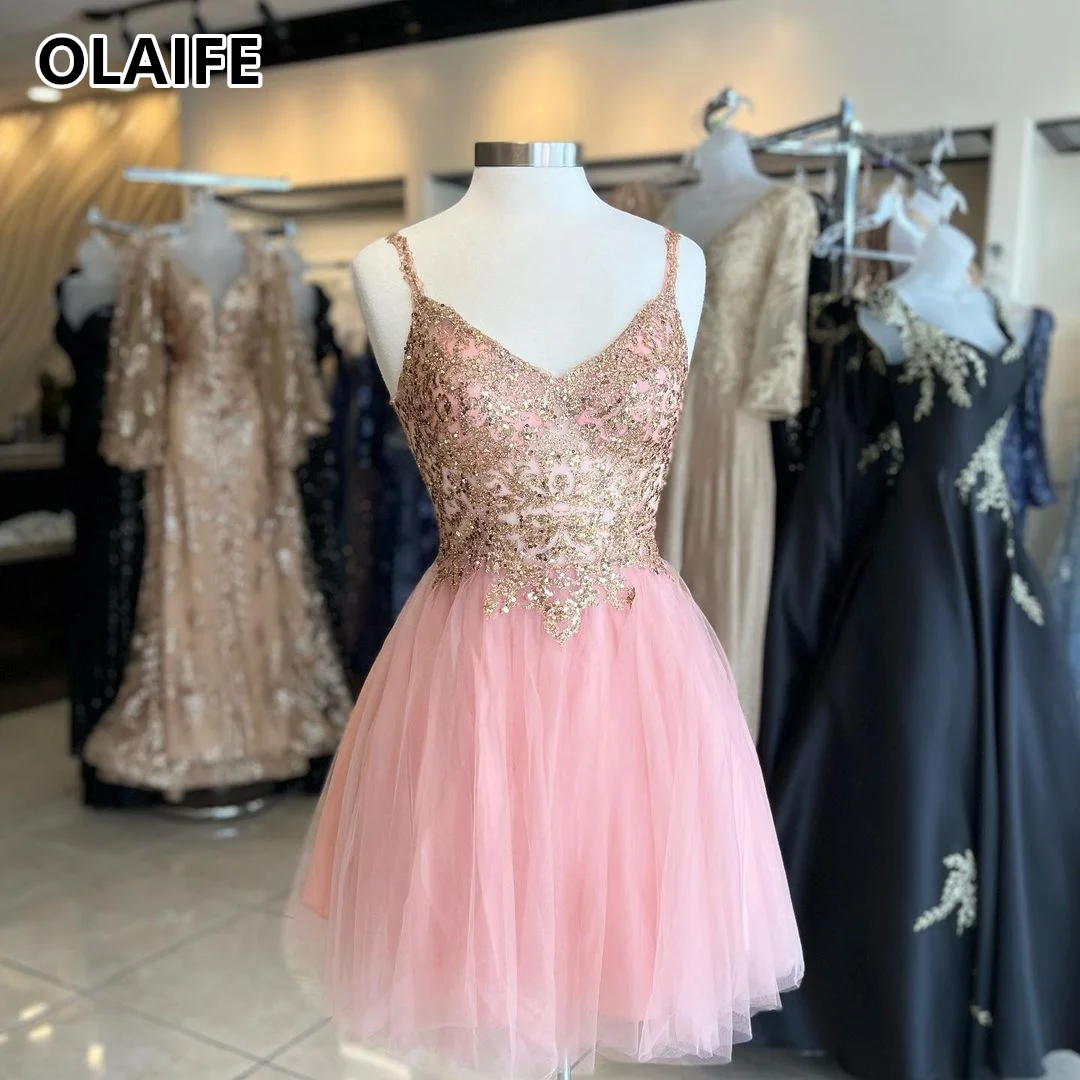 Short Classmate Dresses Off Shoulder Tulle Pink Homecoming Gowns Evening Party Gowns vestidos de fiesta cortos Prom Gowns