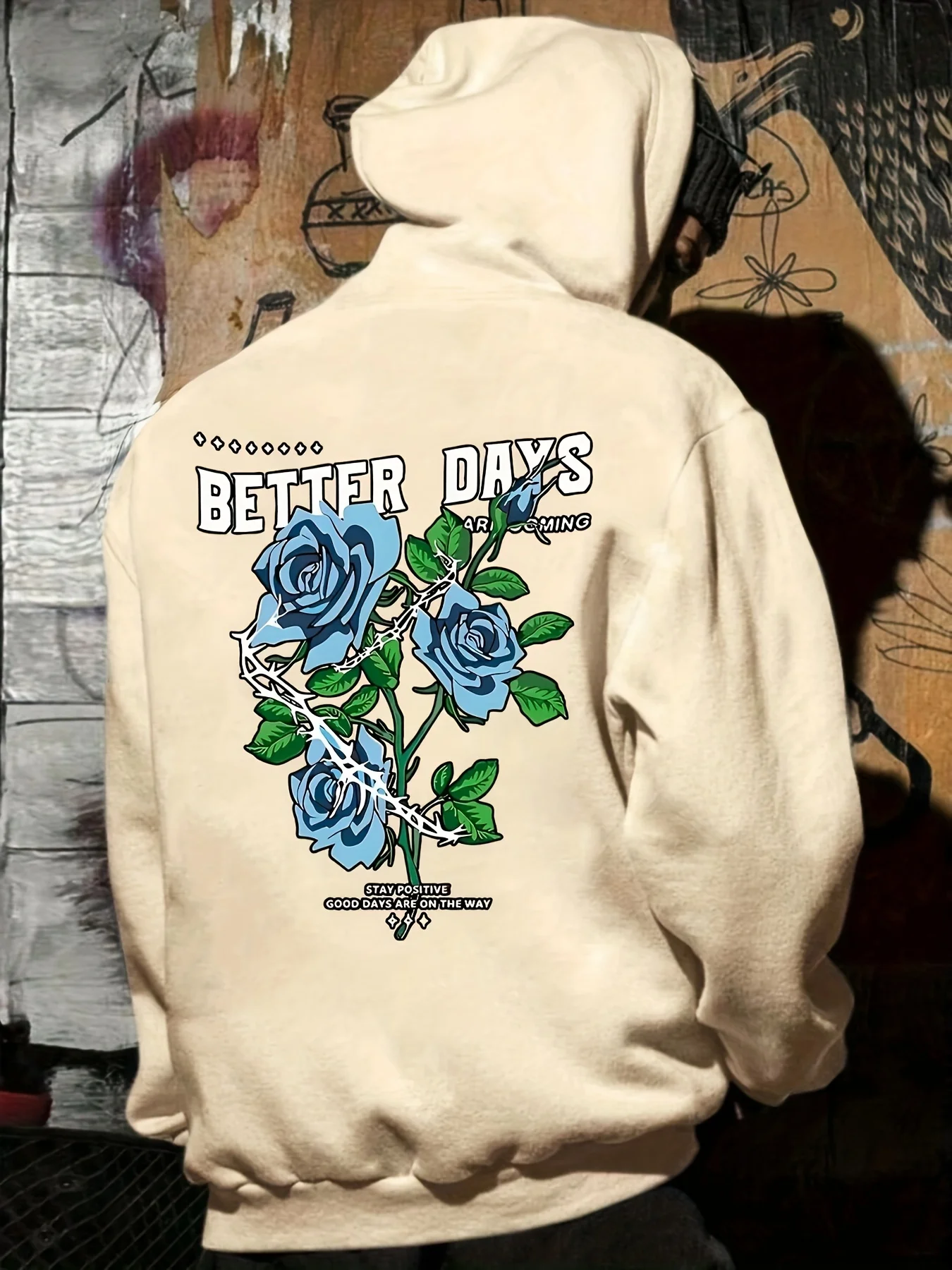 Trendy and Versatile Men's Casual Style in Blue Floral Print Perfect for Autumn Winter High-street Fashion Versatile Breathable