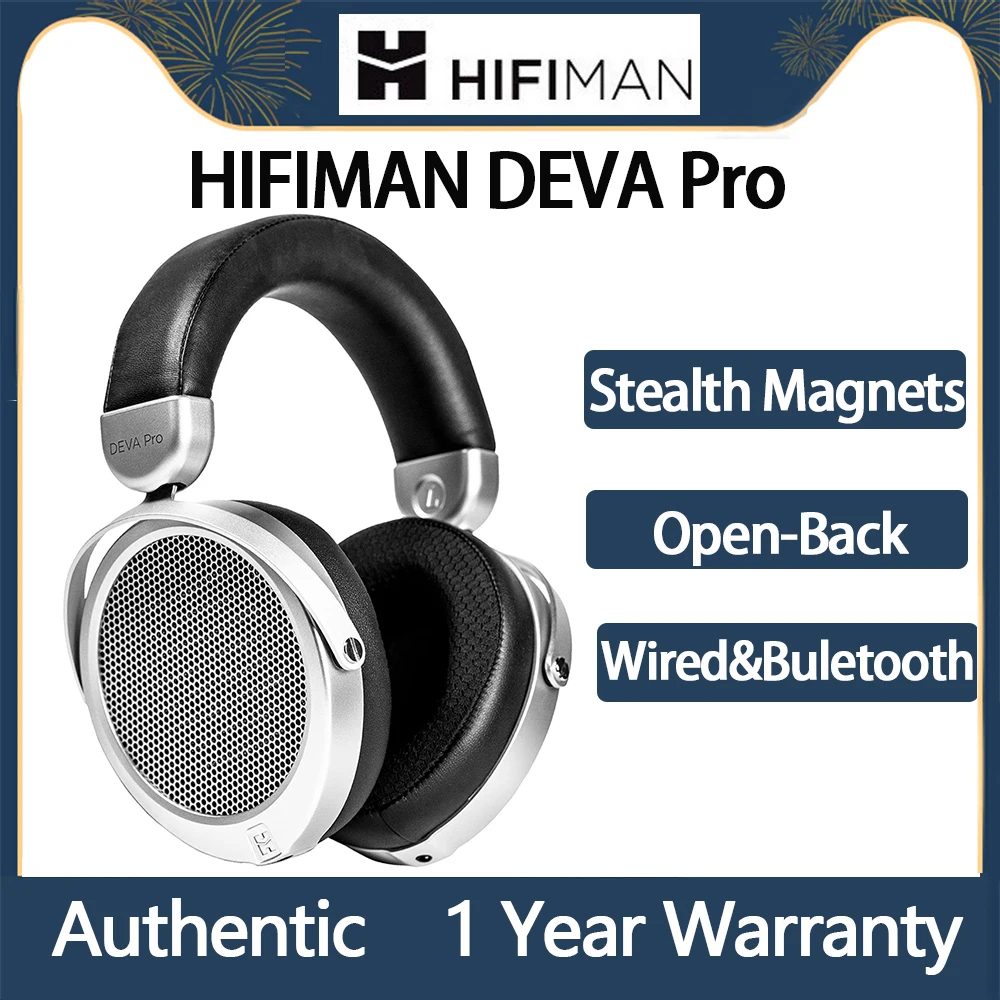 Original HIFIMAN DEVA Pro Headphones Over-Ear Full-Size Open-Back Planar Stealth Magnets Headset with Bluetooth R2R Receiver