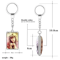 Personalized Double Sides Calendar keychain Custom Family Pet Baby Photo Square keychain Christmas Gifts Car Key Holder Chains