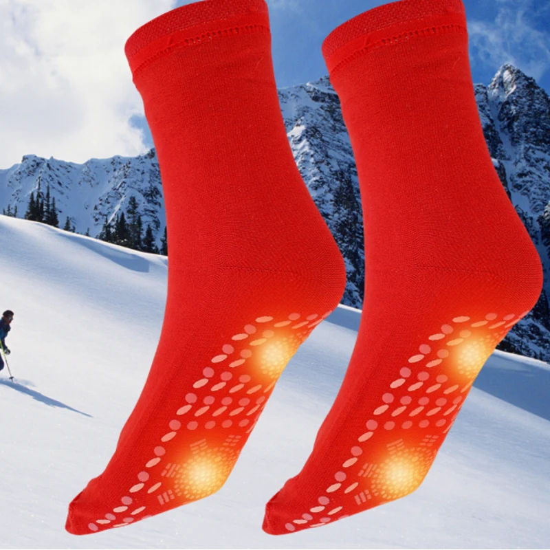 1/2pairs Winter Self Heating Socks Warm Thermal Health Care Socks Thickened Non-slip Massage Slimming Health Short Socks