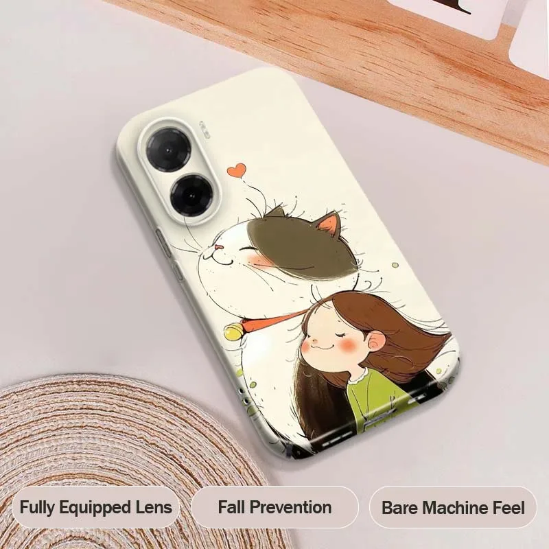 

Cute Cat Girl Heart Phone Case For Xiaomi Mi Poco F3 F4 F5 F6 F8 X3 X4 X5 X6 X7 M3 M4 M5s M6 GT Pro 5G Feilin Shell