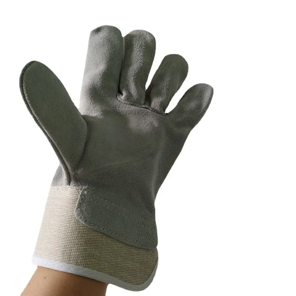 

1 Pair Abrasion Resistant Leather Welding Gloves Thickened Labor Protection Cowhide Work Gloves Heat Resistant Comfortable