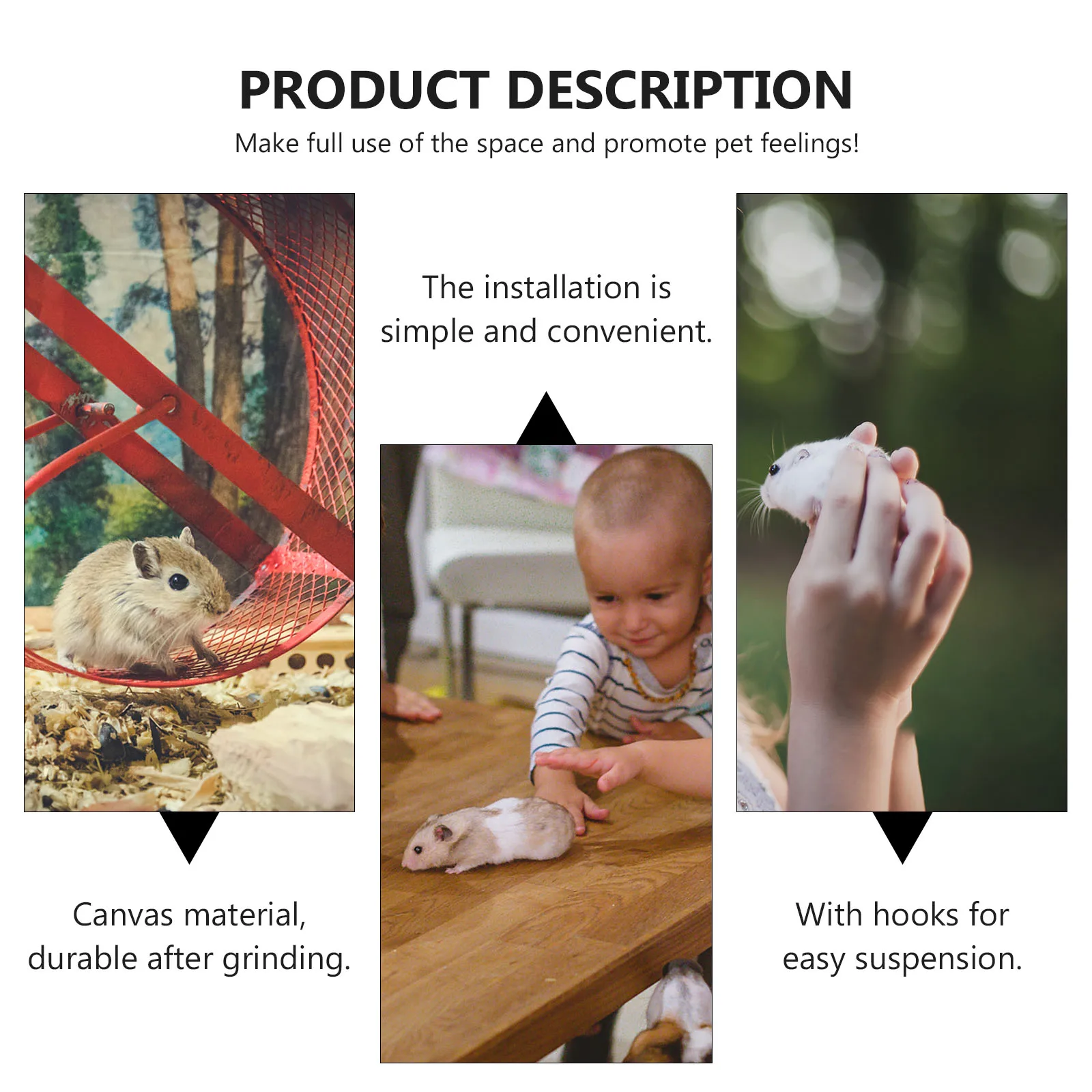 

Pet Hammock Tent Hanging Nest Detachable Cozy Bed for Small Pets Kitten Hamster Guinea Pig Secure Comfortable