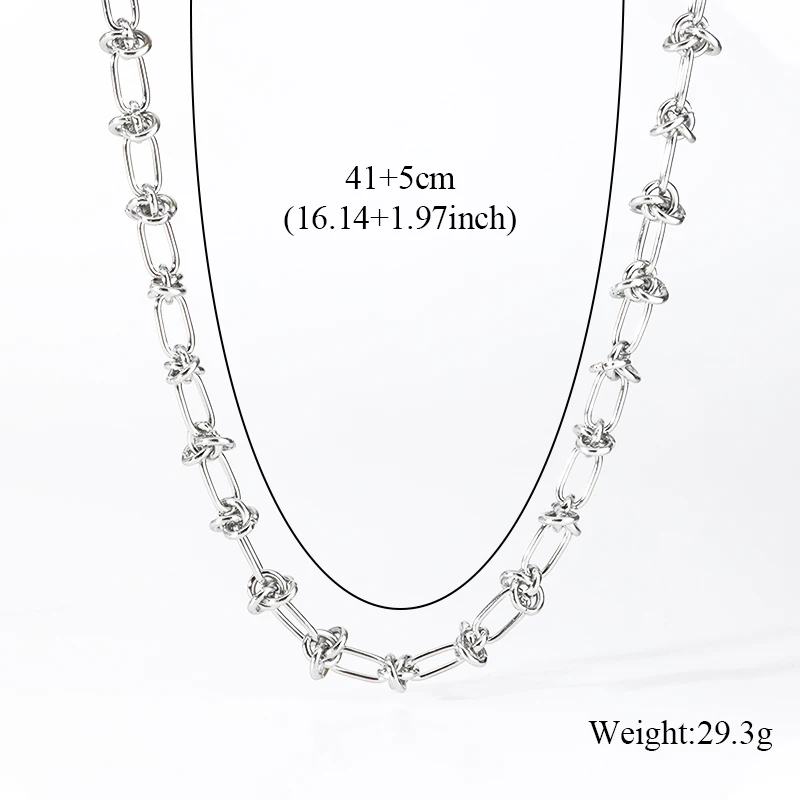 EILIECK Hochwertige Edelstahlkette in Silberfarbe für Damen, trendige Halskette für den täglichen Gebrauch, wasserdichter Schmuck, Geschenk. – Detail 13