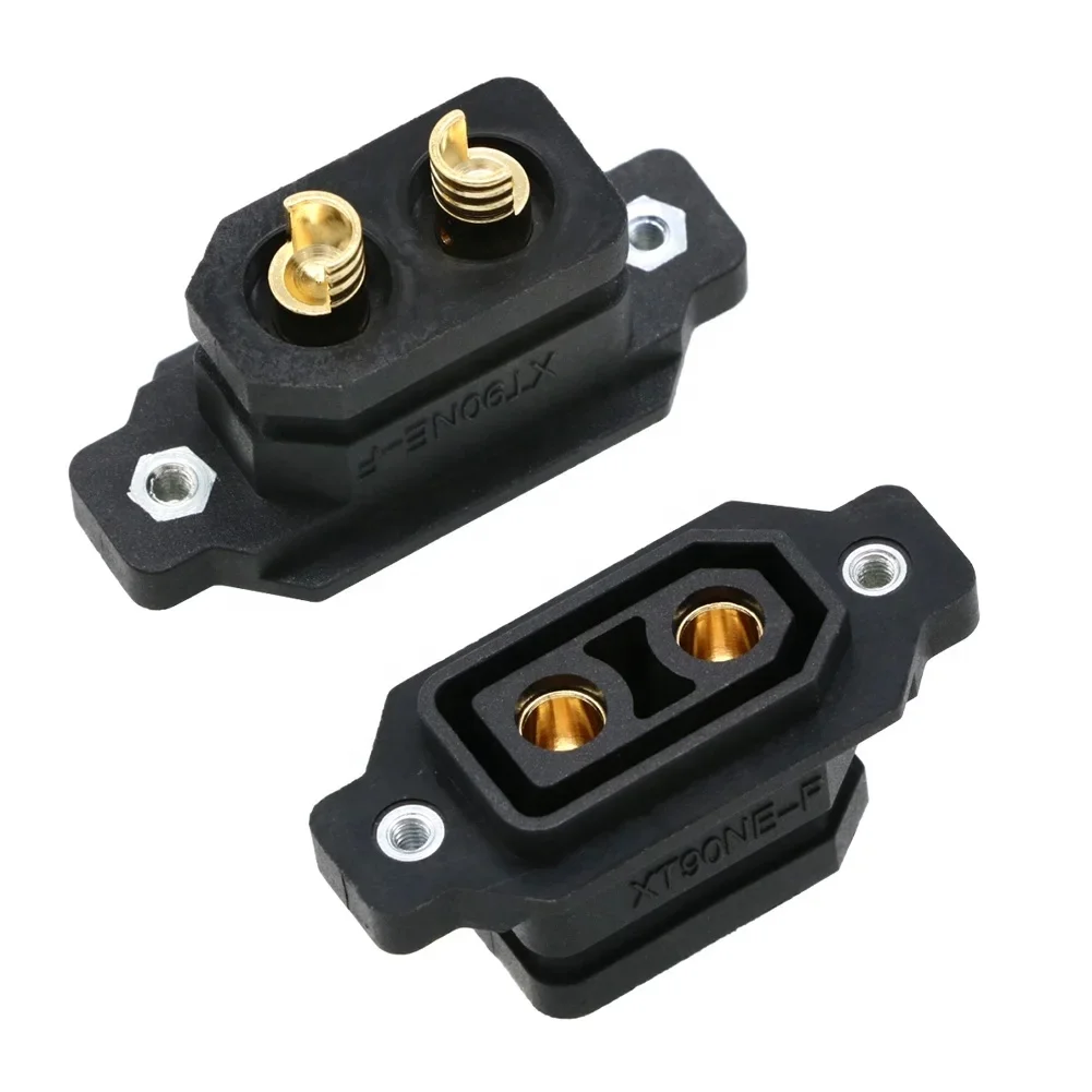 10 PCSAMASS Konektor XT90NE-F Berlapis Emas Tipe Betina XT90 yang Dapat Dipasang untuk Pesawat RC 30A untuk Komponen DIY