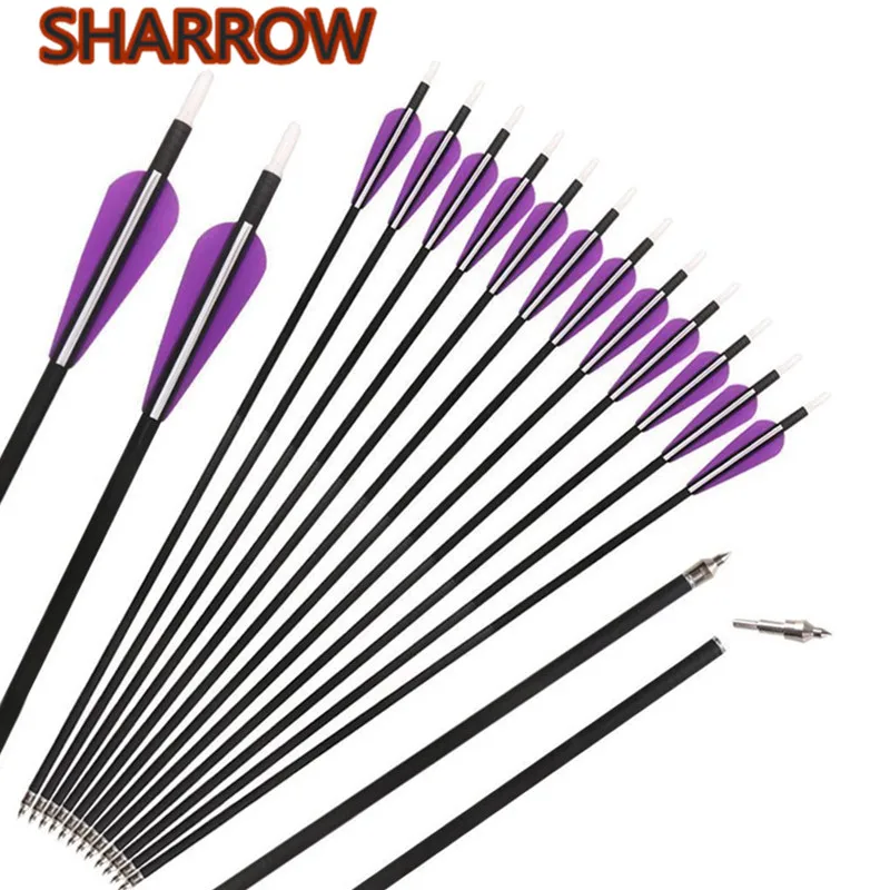 

6/12/24 шт. 30 "стрельба из лука углерода стрелка позвоночника 500 ID 6,2 мм углерода стрелки сменный широких зазубренных наконечника для стрельбы из лука учебные принадлежности