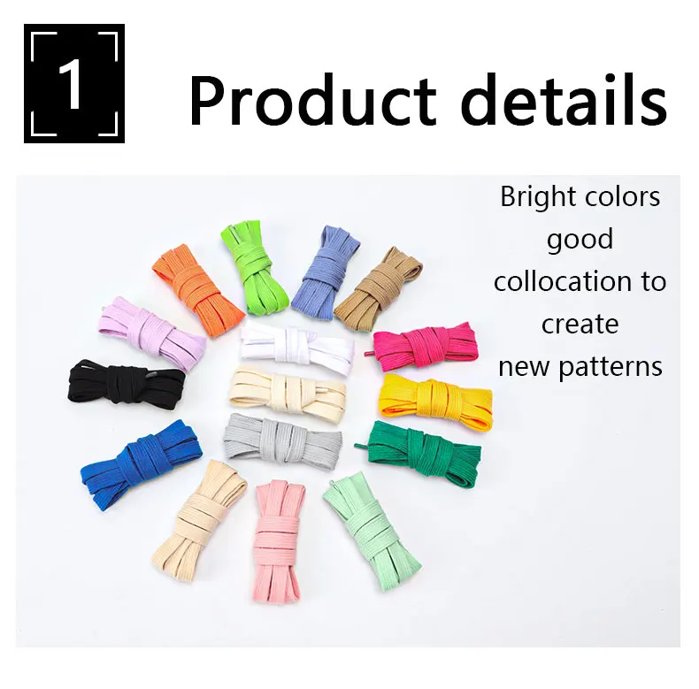 Flache Schnürsenkel für Sneaker, klassische Canvas-Sportschnürsenkel, lässige Unisex-Schnürsenkel, solide doppelte Baumwoll-Schnürsenkel – Detail 4