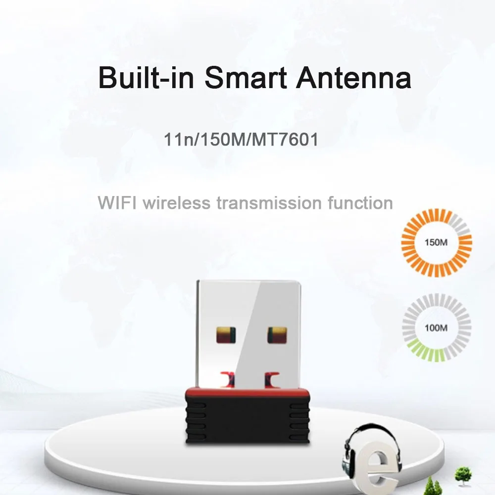 Mini USB WiFi Adapter 150M Wireless Network Card USB2.0 WiFi Ethernet Receiver Dongle for PC Computer