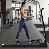 Black Flaches Laufband Elektrisches Walking Pad with LED Foldable Floor-standing Shock Absorption Iron Steel Plastic