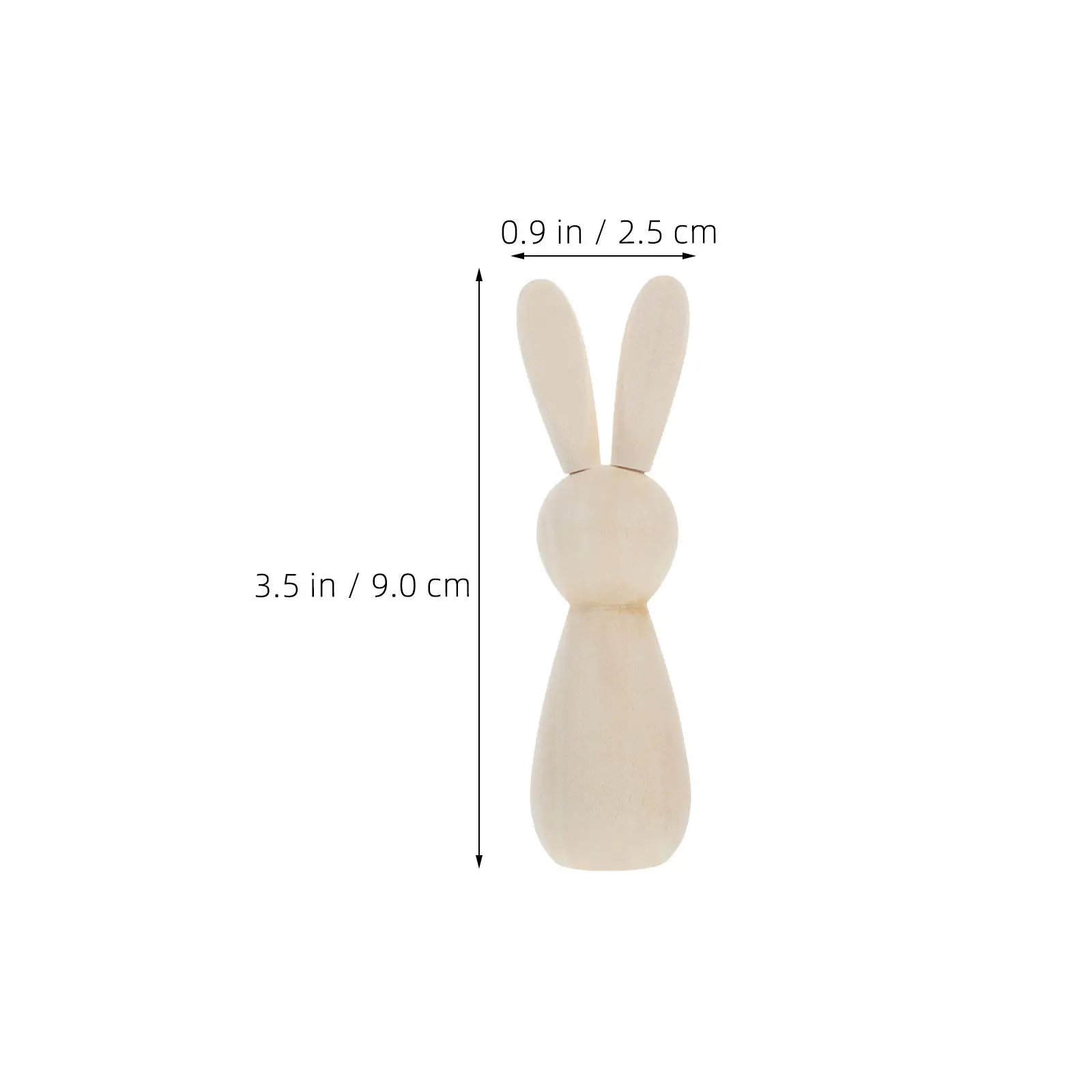 20Pcs Unpainted Wooden Bunny Pegs Blank Easter Rabbit Figures for Painting DIY Crafts Kids Art Natural Wood Pegs Creative Easter