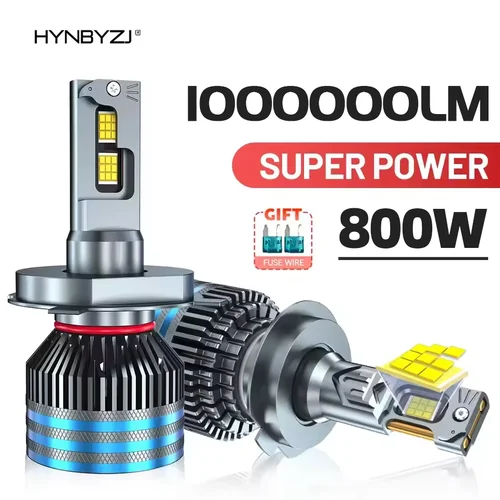 HYNBYZJ 800W 1000000 LM H4 H7 H11 bombilla Led Canbus H1 H8 HB3 HB4 HIR2 9005 9006 9012 H13 9007 9008 luz de faro de coche de potencia 6000K