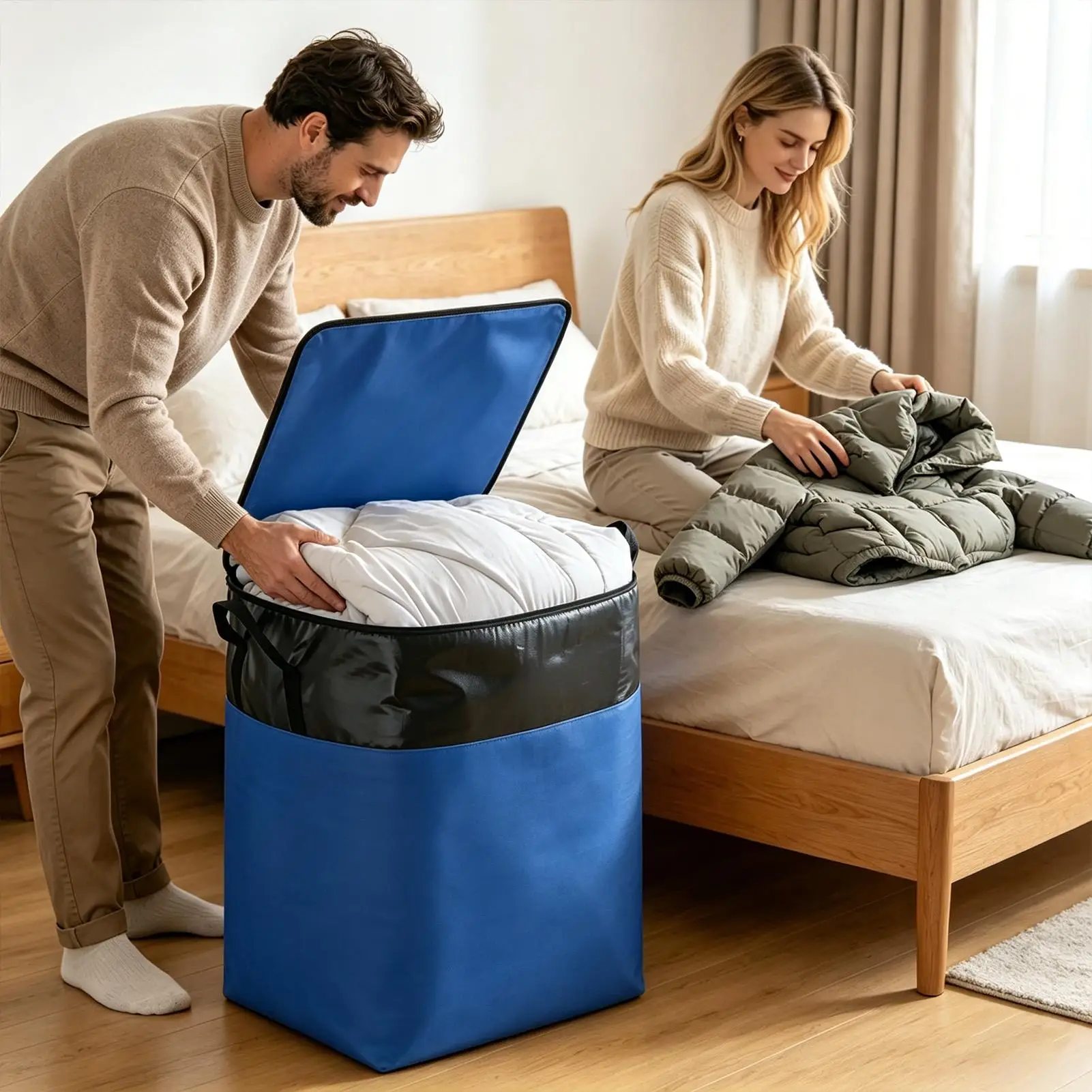 Waterproof Woven Bag Transfer Storage Wear-resistant Bag Large Capacity Foldable Moving Bag Thickened Eco-friendly Luggage Bag