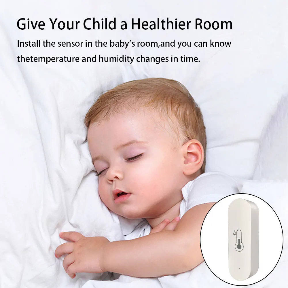 Ewelink Zigbee Temperature Humidity Sensor Home Connected Thermometer Compatible With Alexa Google Assistant