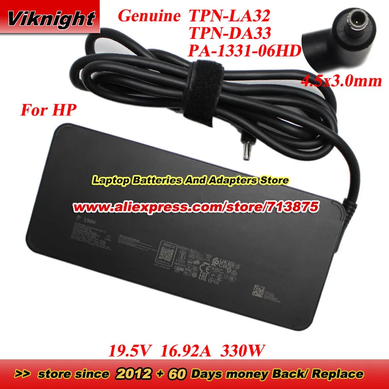 

Genuine 19.5V 16.92A 330W AC Adapter TPN-DA33 TPN-LA32 PA-1331-06HD for HP Omen Max 16 2025 N74821-001 N74821-003 N80119-001