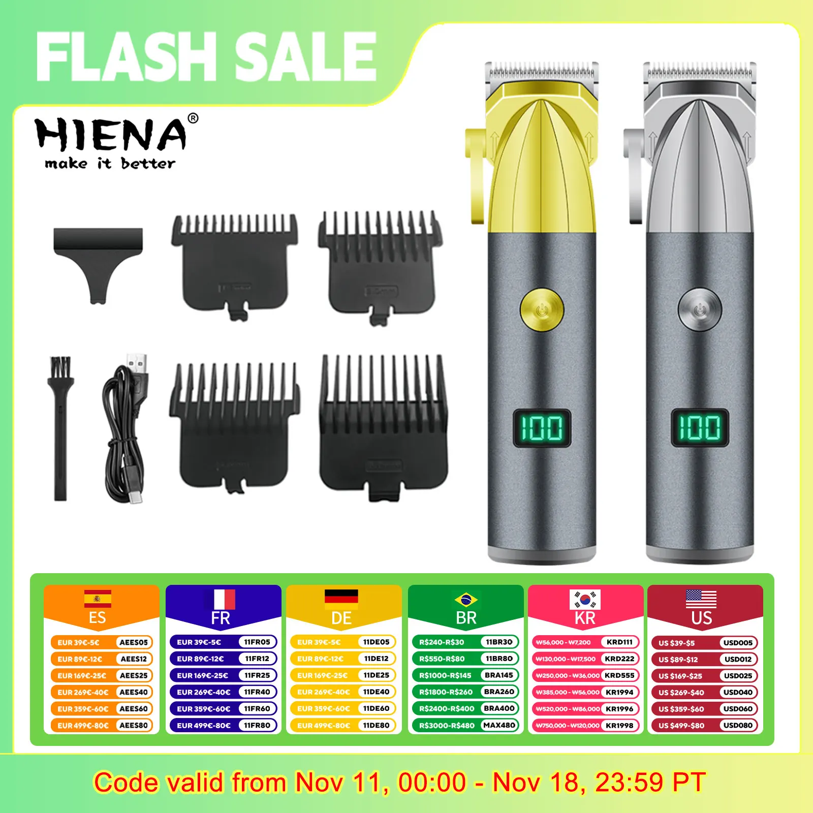 

Hiena Hair cutting machine Hair Clipper Professional Electric Hair Trimmer Barber Shaver Trimmer Beard Men Hair Cutting Machine