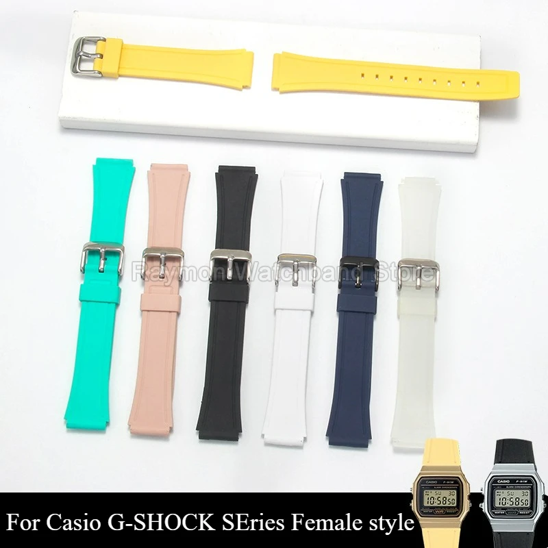  ل كاسيو AE-1200 F-84/F-91W/F-94/F-105 الراتنج حزام (استيك) ساعة 18 مللي متر محدب محول الفولاذ المشبك صديقة للبيئة الراحة صالح أسود #1