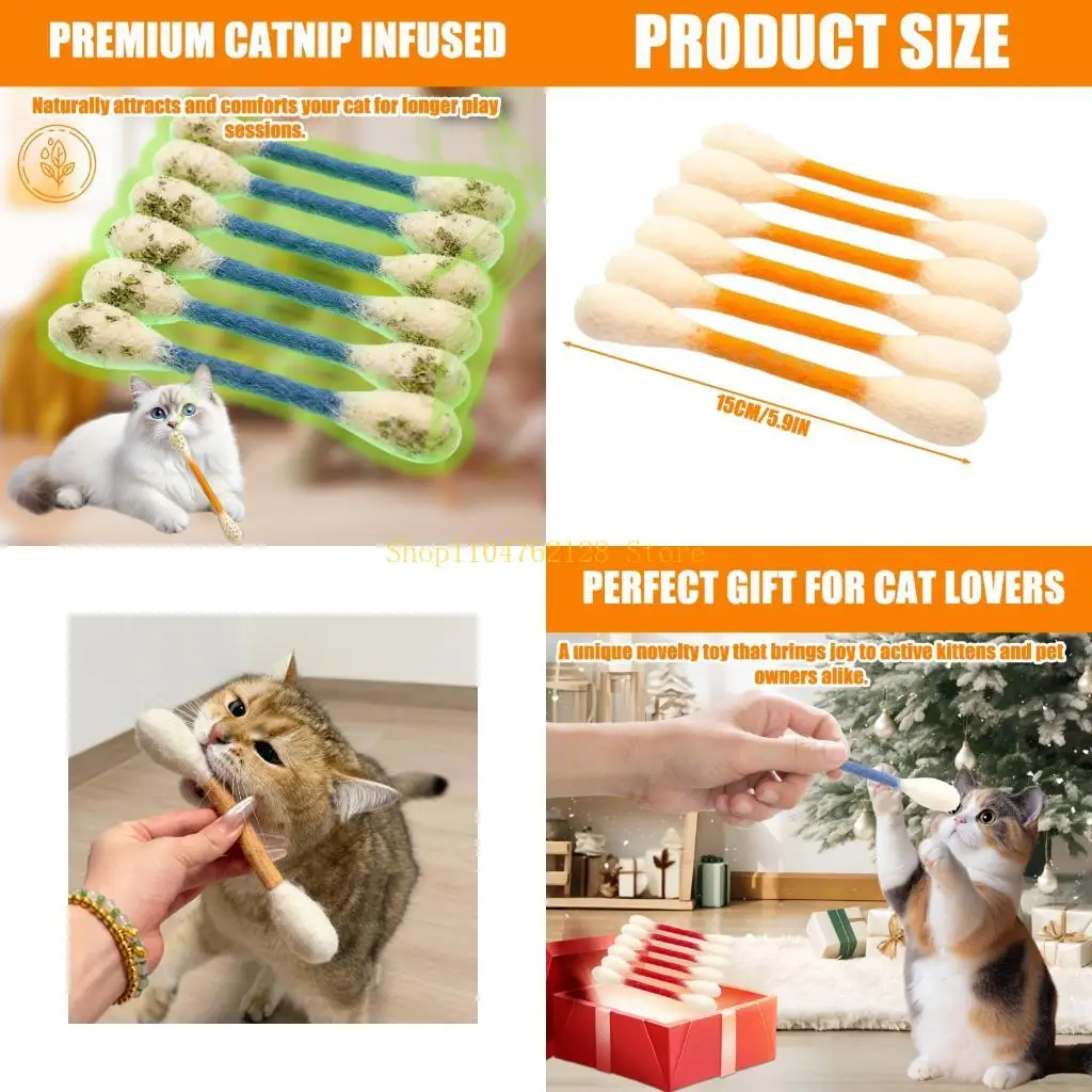 6x Colorful Plush Cats Toy For Aggressive Chewers Enhances Kitten Dental Hygiene Indoor Play best sale
