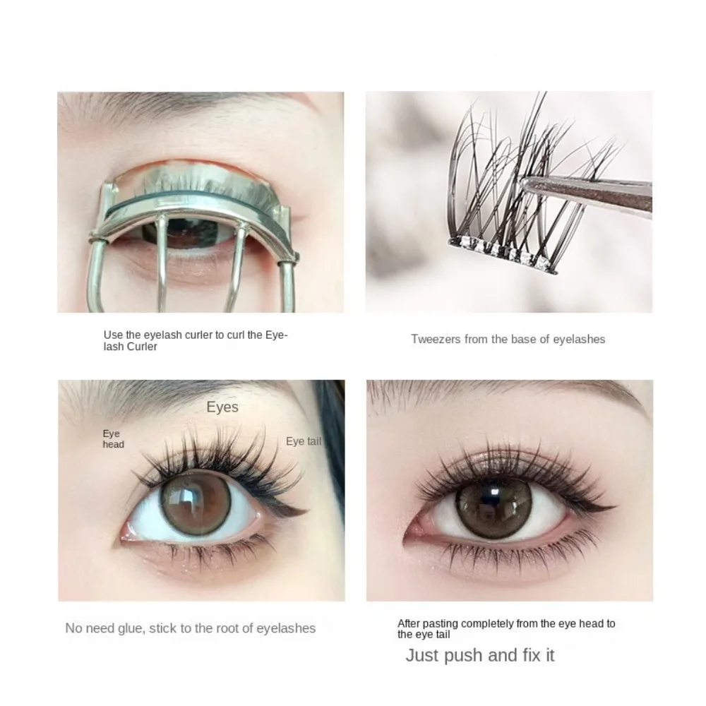 Extension Self-adhesive Lash Clusters DIY Makeup Adhesive False Eyelashes Reusable Sweet False Eyelash Clusters Makeup Tool