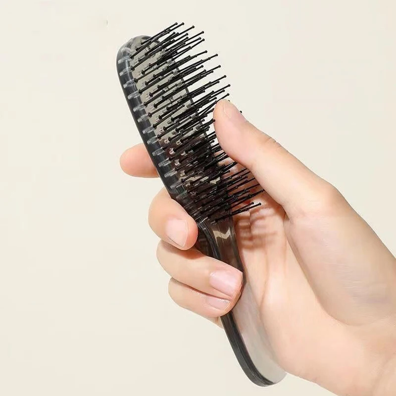 Peigne de massage du cuir chevelu en plastique, brosse à cheveux moelleux, support de cheveux bouclés et raides, outil de coiffage pour cheveux secs, cadeau pour femme