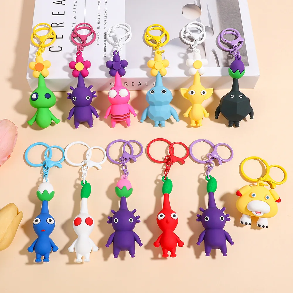 12pcs/Set Anime Game PIKMIN Action Figure PVC Keychains Collection Model Doll Toy Fans Gift