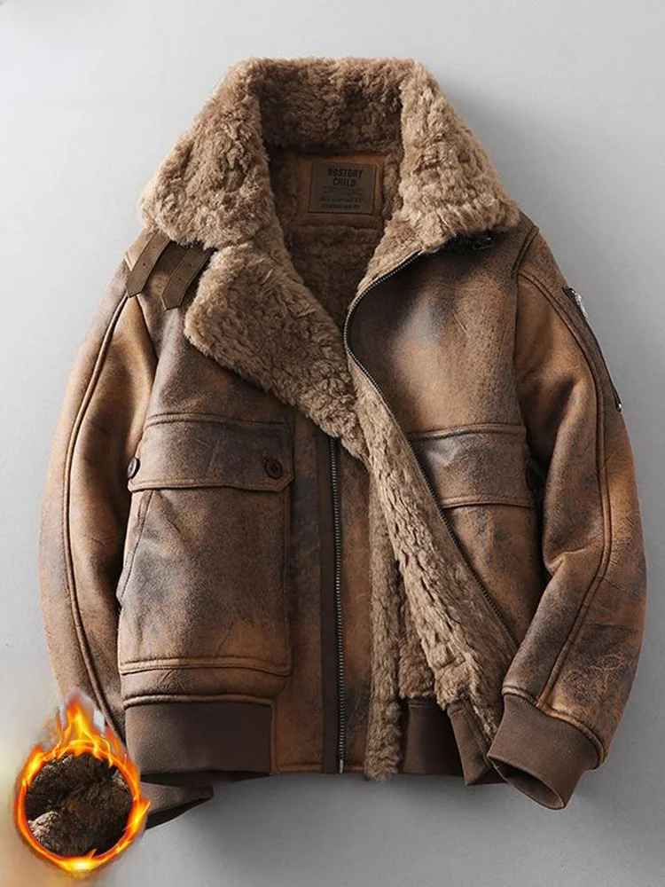 

Кожаная куртка TUCANO из натуральной кожи для мужчин, в американском винтажном стиле, осенне-зимняя, новая модель Haifeng, теплая повседневная куртка