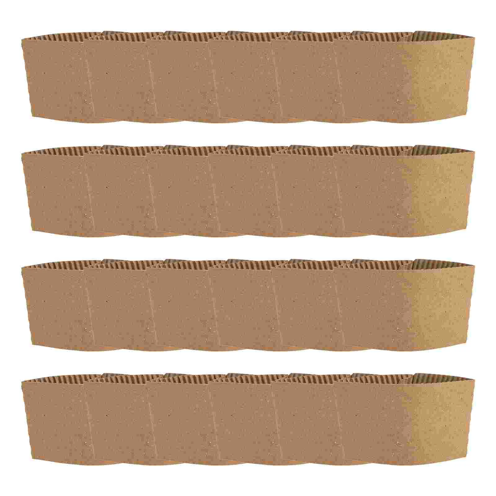 

50 Pcs Coffee Cup Holder Beverage Sleeves Outdoor Protector Simple Design Covers Protective Corrugated Paper Elegant