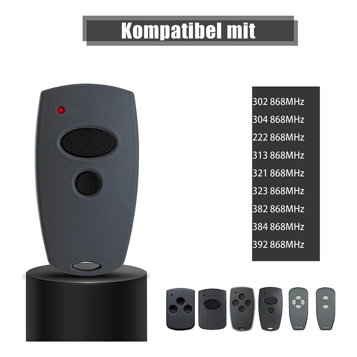 ABNJ 2 pezzi 868,3 MHz Trasmettitore manuale per porta garage per D302-868, D304-868, D384-868, D321-868, D323-868