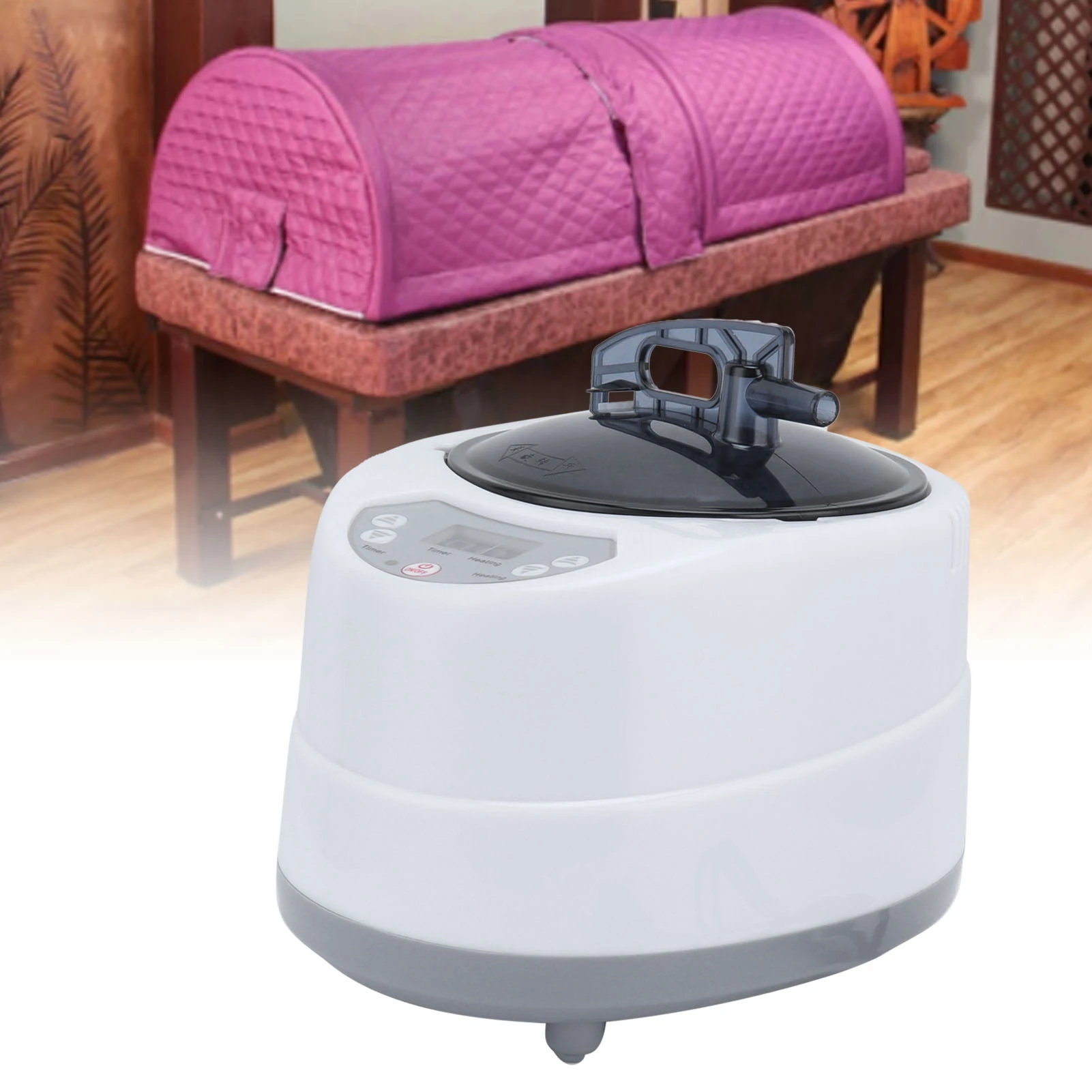 1000W Household Sauna Steamer Pot 2.0L Portable Sweat Spa Steam Pot for Body Detox