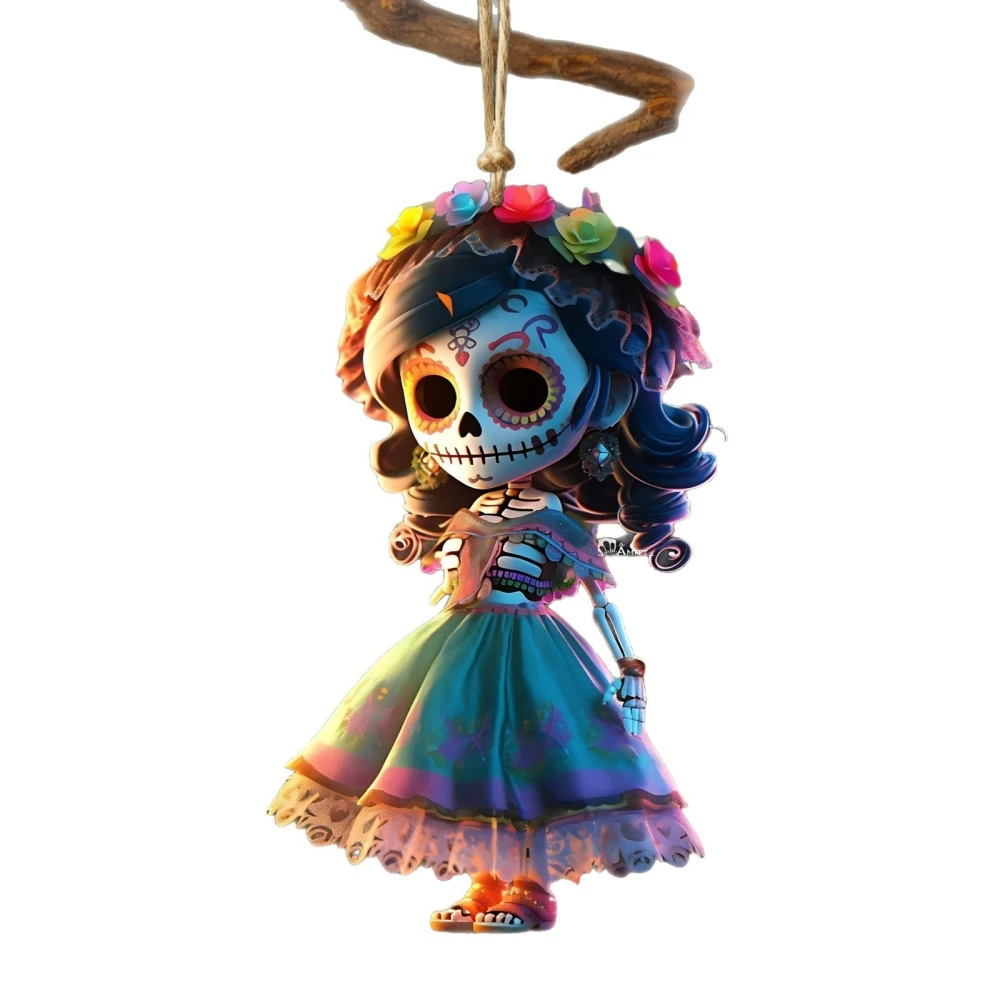 5-20 قطعة فتاة كرتونية خشبية صغيرة معلقة الديكور لجميع القديسين يوم الموتى المزحة الرعب حفلة بار ديكور المنزل لتقوم بها بنفسك