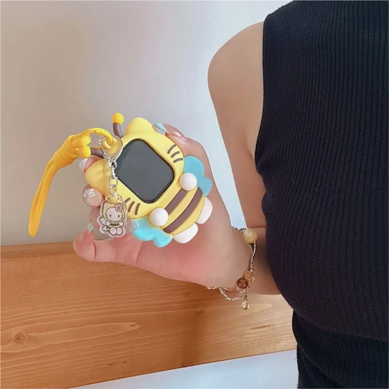 Cute Honey Hello Kitty Lanyard Case For Apple Watch Sport 1/2/3/4/5/6/7/8/9st Gen S10 S11 Ultra SE 38/45/41/44/42/46/49mm Case view 6