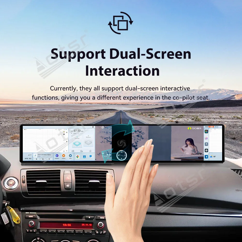 Double 12.3‘’Android 13 For BMW 1 Series Digging version 2006-2011 Ultra Thin Gps Navigation Carplay Car Radio HD Touch screen