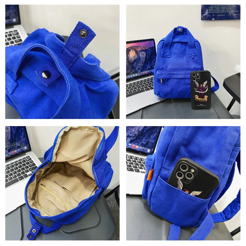 Y2K Bags For Women 2023 Soild Canvas Backpacks Shoulders Bag Female Travel Knapsack Korean Packbag Vintage Rucksack Book Mochila
