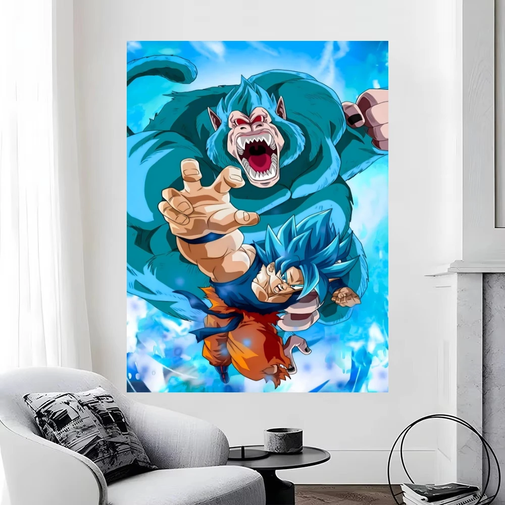 Dragon Ball Goku Super Blue And Giant Ape Oil Painting By Numbers Wall Decor for Living Room Bedroom Gift No Frame
