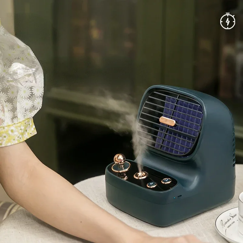 ฤดูร้อนใหม่ Usb แบบพกพาขนาดเล็กแบบพกพาพัดลมไฟฟ้าพัดลมเครื่องใช้ในบ้านคอนโซลเกม Retro มินิสเปรย์น้ำพัดลมระบายความร้อน