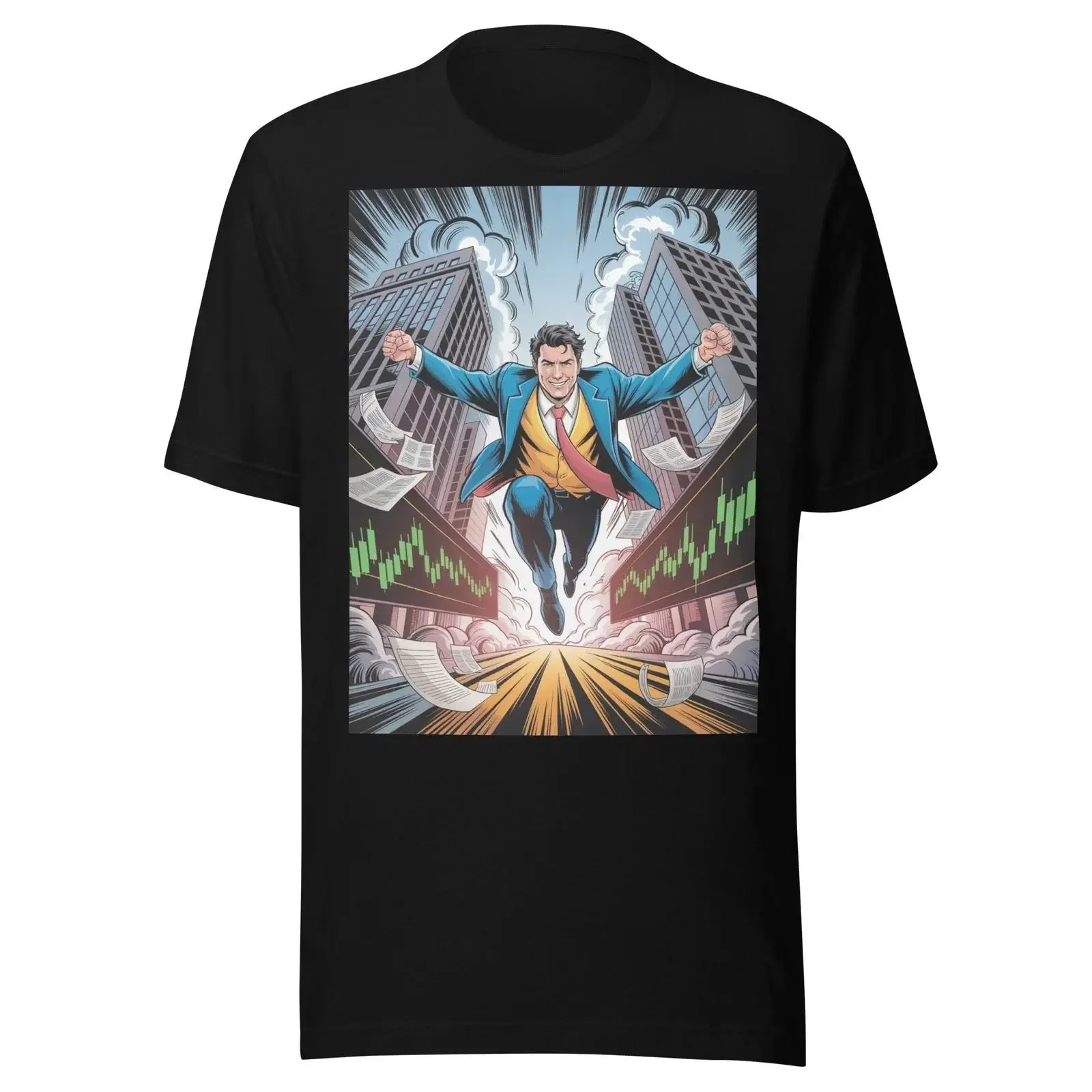 Camiseta vintage lavada de Stock Broker Action Hero Bullish Up Trend To The Moon XRP Crypto Trader, top informal para uso diario