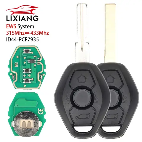LIXIANG EWS 시스템 자동차 원격 키 BMW E38 E39 E46 X3 X5 Z3 Z4 1/3/5/7 시리즈 315/433MHz ID44 칩 열쇠가없는 항목 송신기