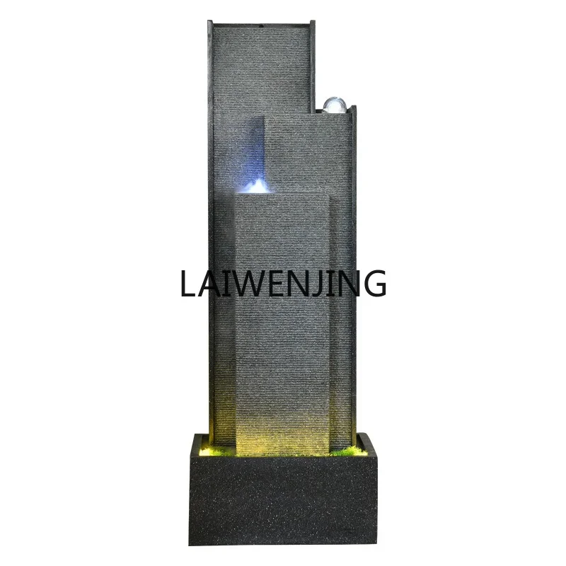 MJY water curtain wall, flowing water fountain lucky ball, interior decoration landscape entrance floor ornament